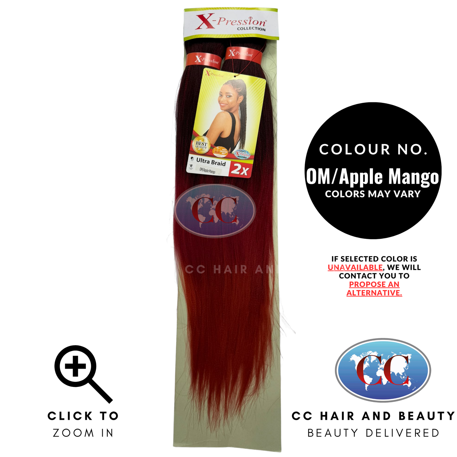 X-Pression Ultra Braid 2X Pre-Stretched Braiding Hair- OM/Apple Mango