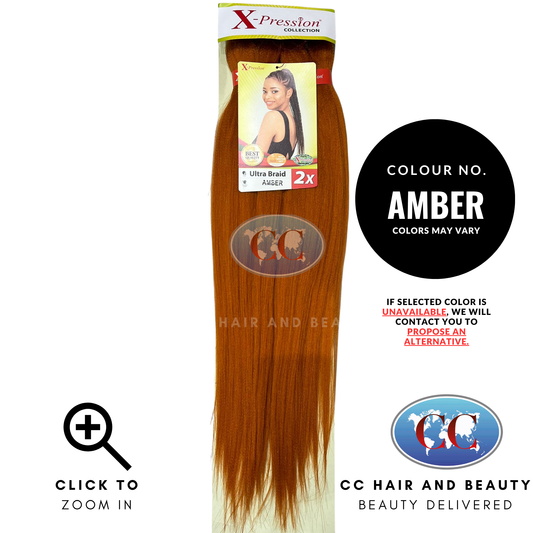 X-Pression Ultra Braid 2X Pre-Stretched Braiding Hair-AMBER