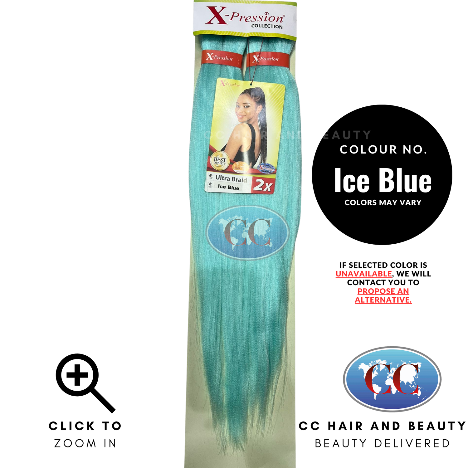 X-Pression Ultra Braid 2X Pre-Stretched Braiding Hair-Ice Blue