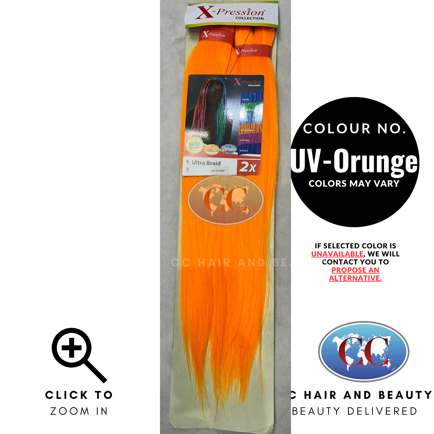 X-Pression Ultra Braid 2X Pre-Stretched Braiding Hair-UV-Orunge