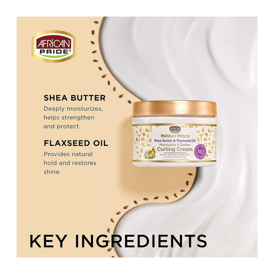African Pride Moisture Miracle Avocado Curling Cream 12oz jar for defined, hydrated curls