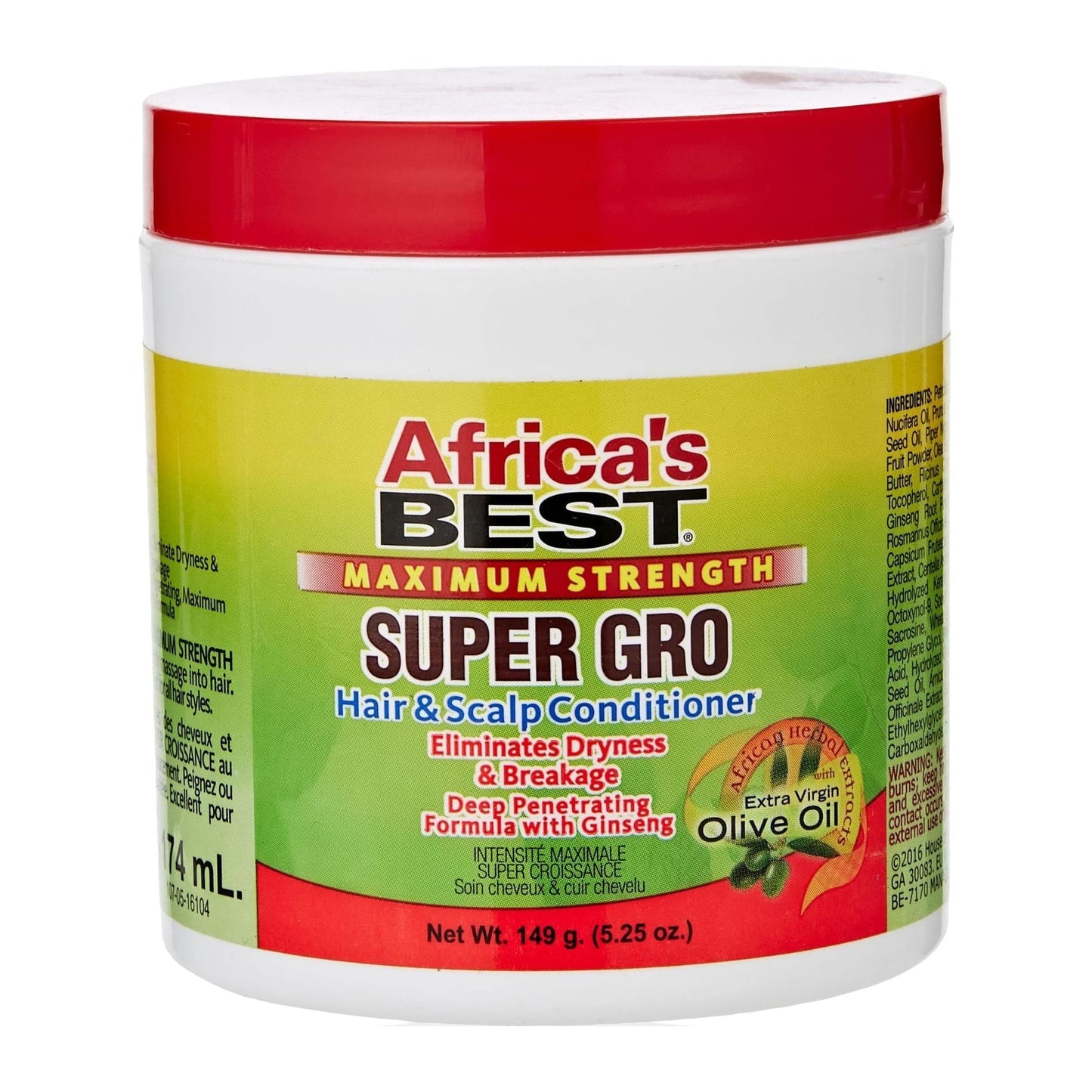 Africa's Best Super Gro Hair & Scalp Conditioner with coconut oil, 175ml pack