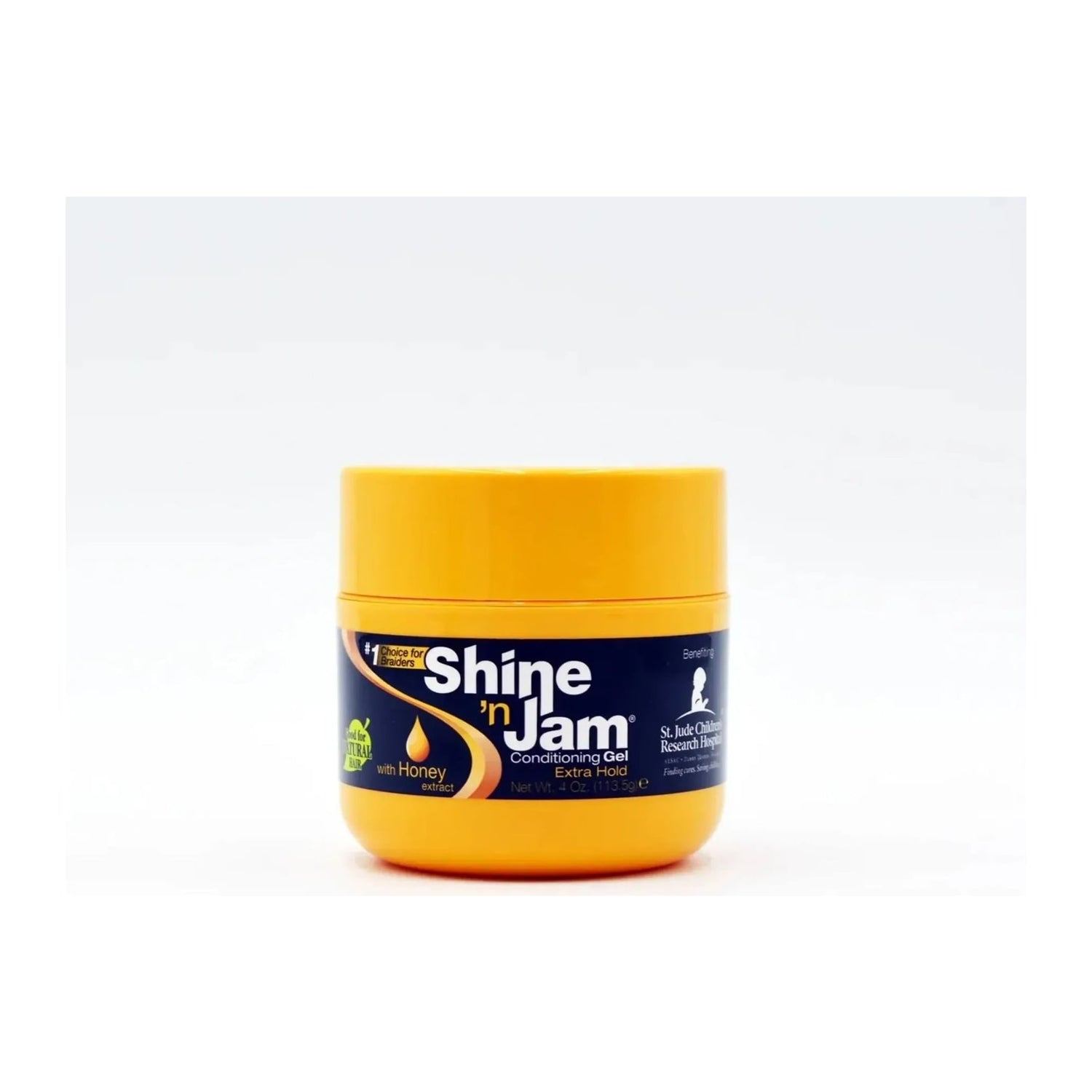 Ampro Shine 'N Jam Conditioning Gel Extra Hold with honey extract, 8oz jar