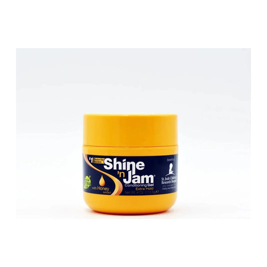 Ampro Shine 'N Jam Conditioning Gel Extra Hold with honey extract, 8oz jar