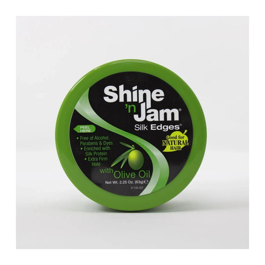 Ampro Shine 'n Jam Conditioning Olive Oil Silk Edges edge control 63g with extra firm hold