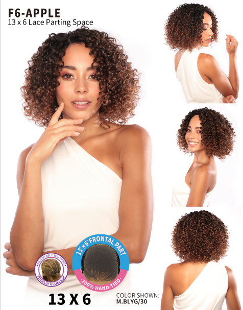 Smart Glamlace Synthetic Hair HD Transparent 13x6 Lace Fashion Wig - Apple