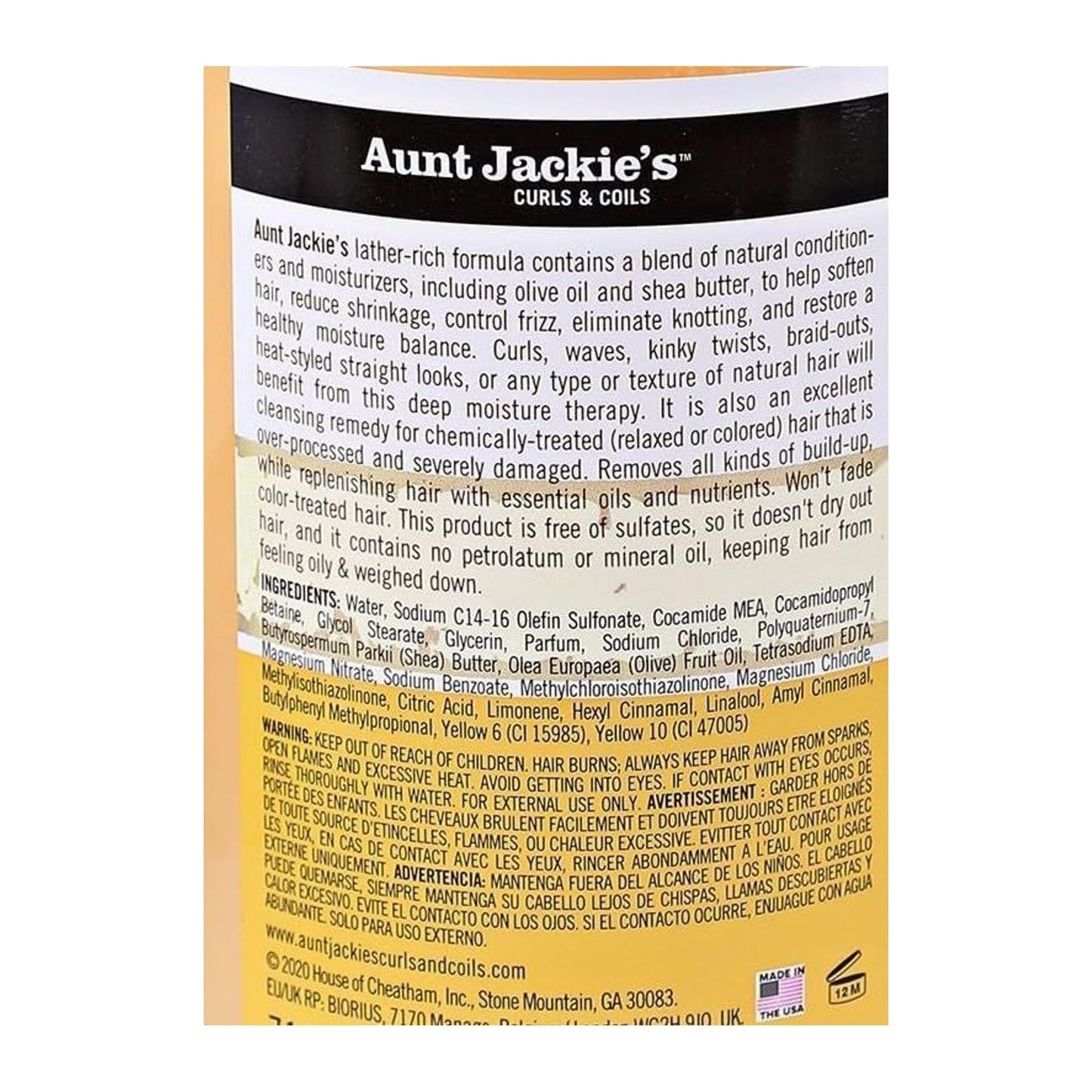 Aunt Jackies Oh So Clean Moisturizing & Softening Shampoo 355ml bottle