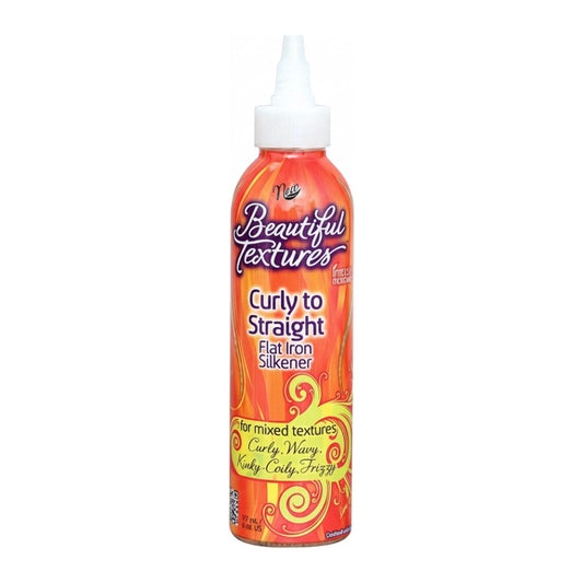 Beautiful Textures Curly to Straight Flat Iron Silkener 177ml bottle for pre-straightening curly hair