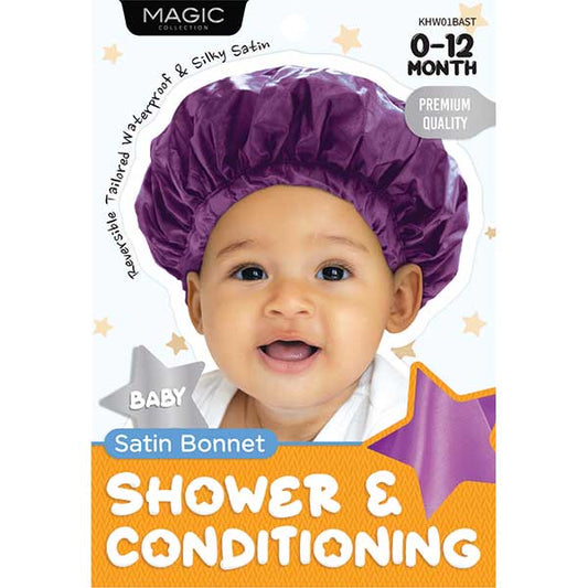 Magic Collection Baby Satin Bonnet Shower & Conditioning 12 KHW01BAST