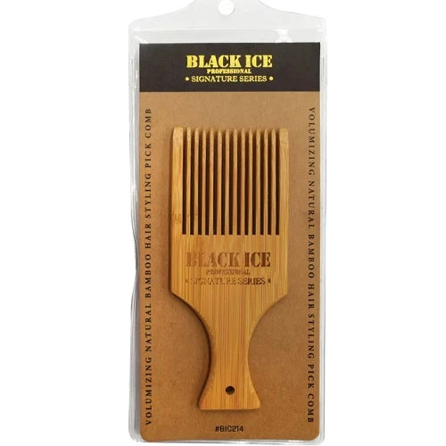 Black Ice Professional Signature Series Natural Bamboo Hair Styling Pick Comb