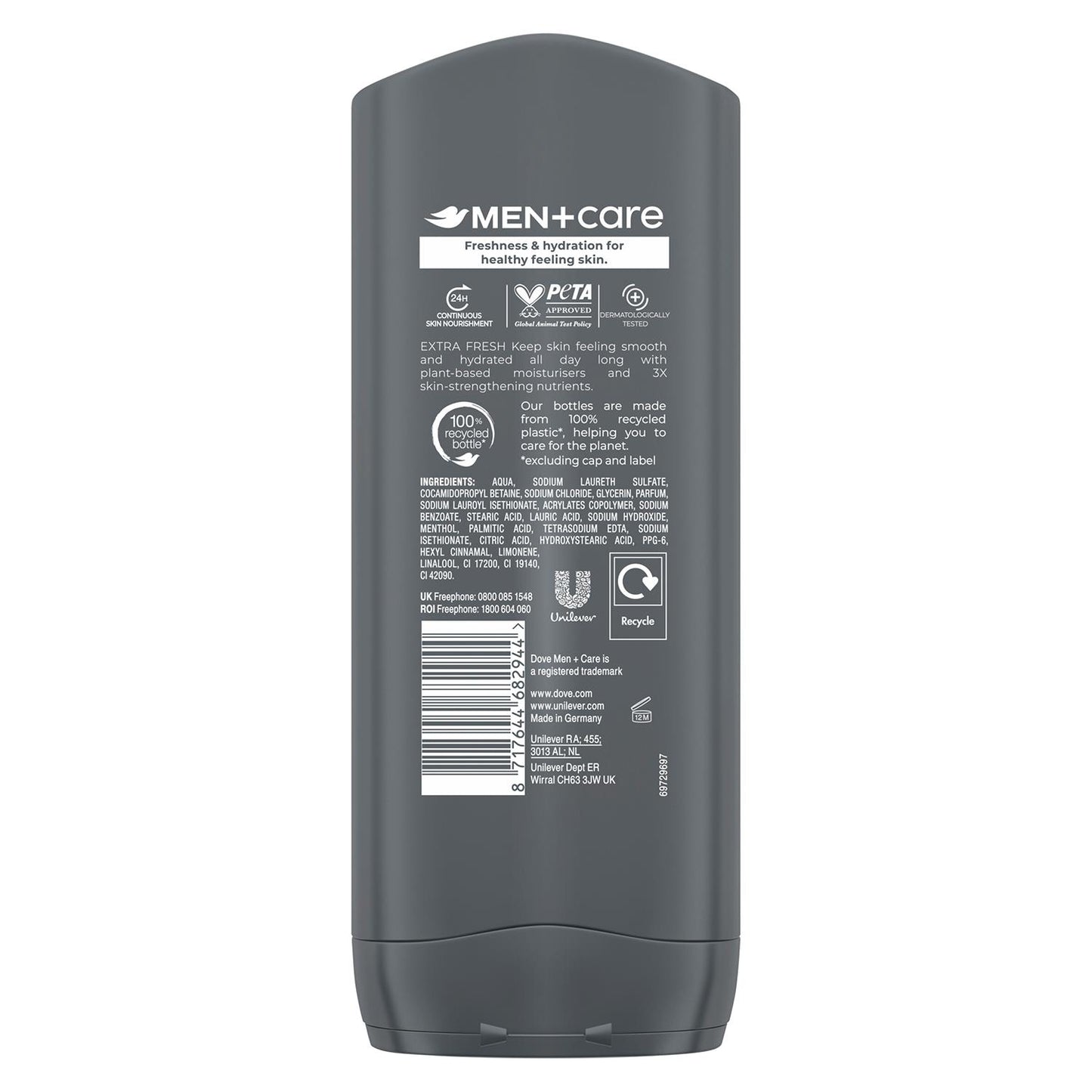 Dove Men+Care Body & Face Wash, Micro Moisture Shower Gel 250ml