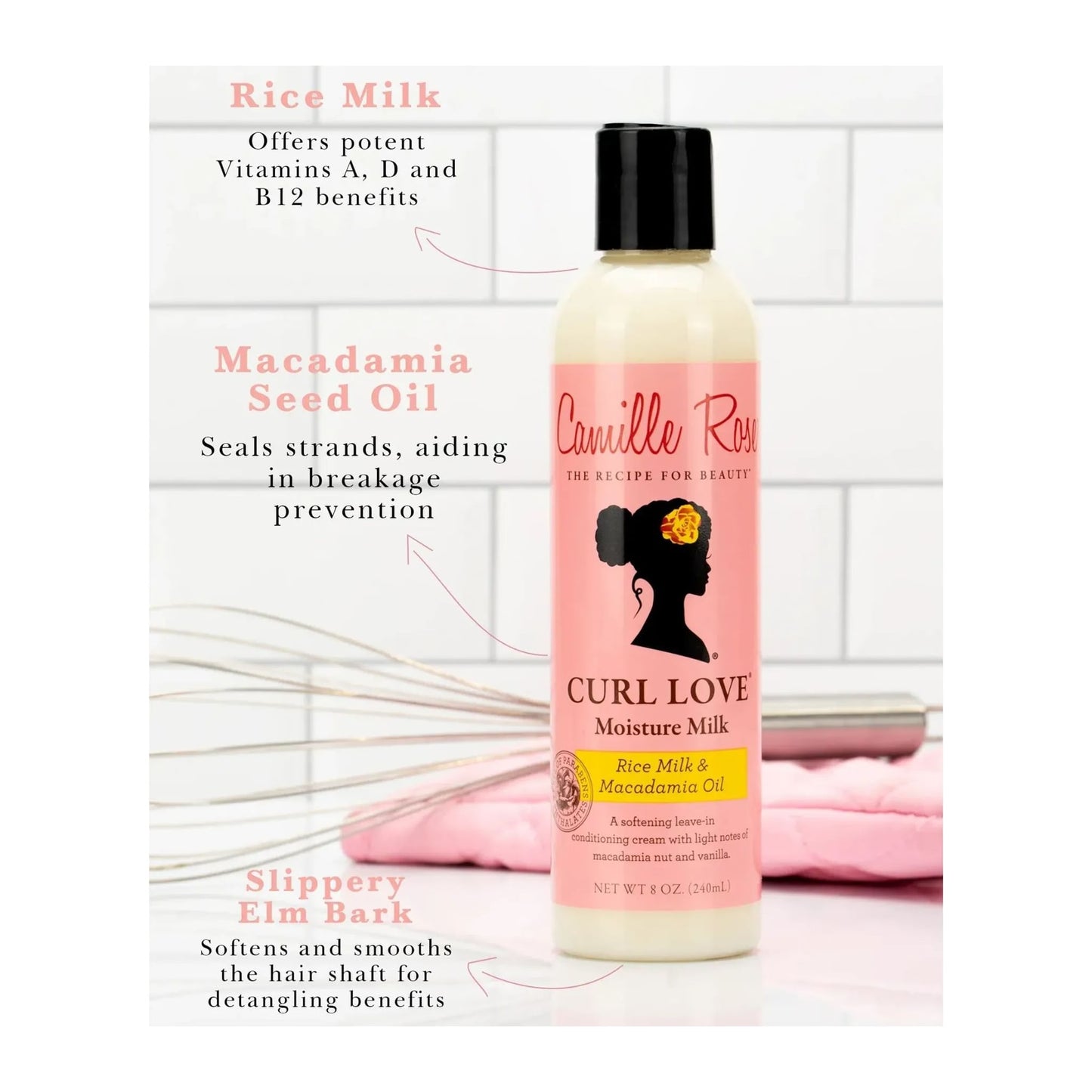 Camille Rose Curl Love Moisturizing Conditioner 12oz bottle for curly, wavy and coily hair