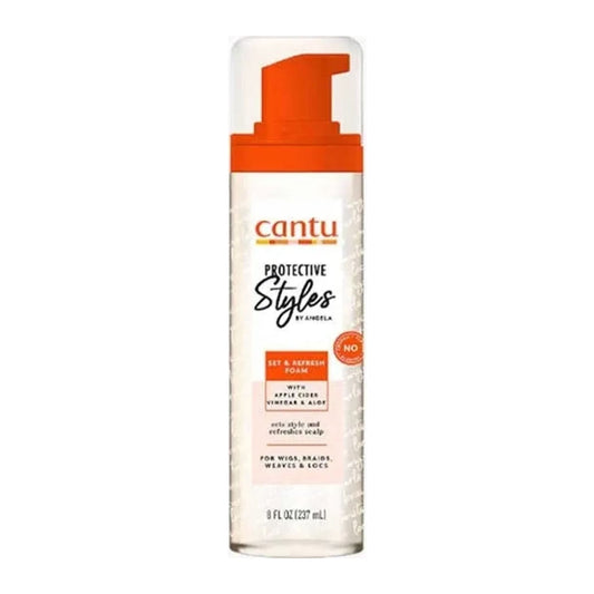 Cantu Protective Styles Set & Refresh Foam 237ml pump bottle for braids, wigs and natural hair
