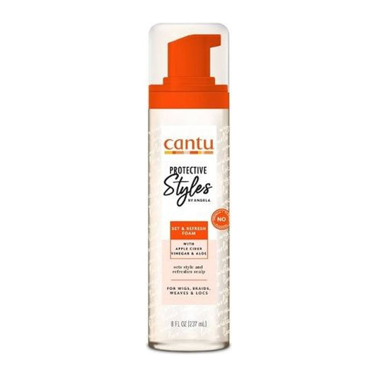 Cantu Protective Styles Set & Refresh Foam 237ml pump bottle for braids, wigs and natural hair