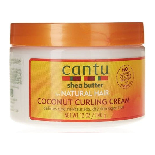 Cantu Shea Butter Coconut Curling Cream 12oz tub for natural curls and coils