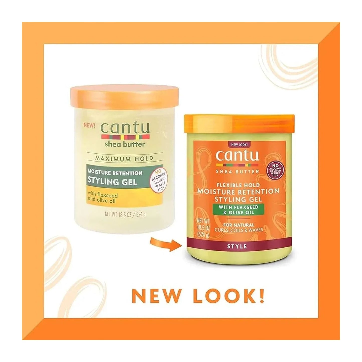 Cantu Shea Butter Maximum Hold Moisture Retention Styling Gel with Flaxseed and Olive Oil 524g tub
