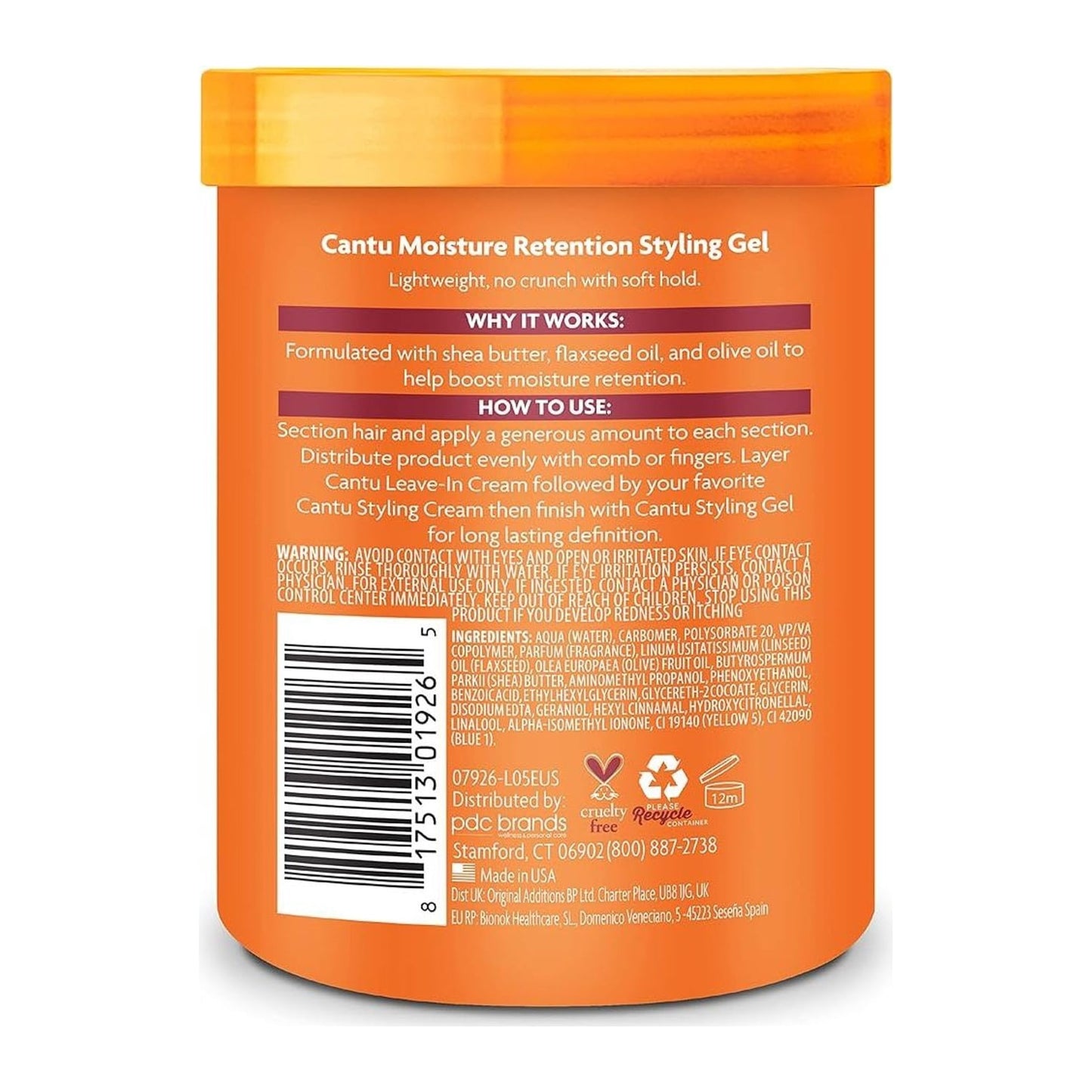 Cantu Shea Butter Maximum Hold Moisture Retention Styling Gel with Flaxseed and Olive Oil 524g tub