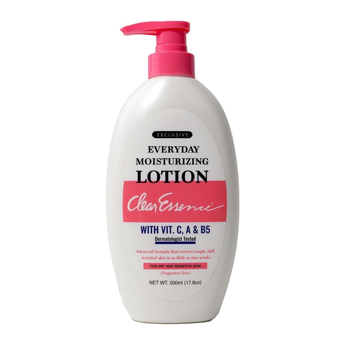 Clear Essence Everyday Moisturising Lotion 17.6oz bottle, fragrance-free body lotion