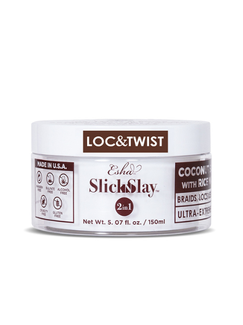 Esha Slick N Slay 2-IN-1 Coconut Scent With Rice Water Braid & Edge Gel - 16.9oz