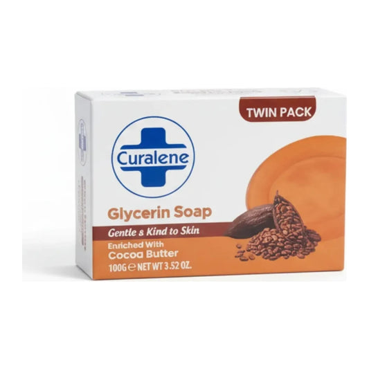 Curalene Glycerin Soap Cocoa Butter twin pack of two 100g bars
