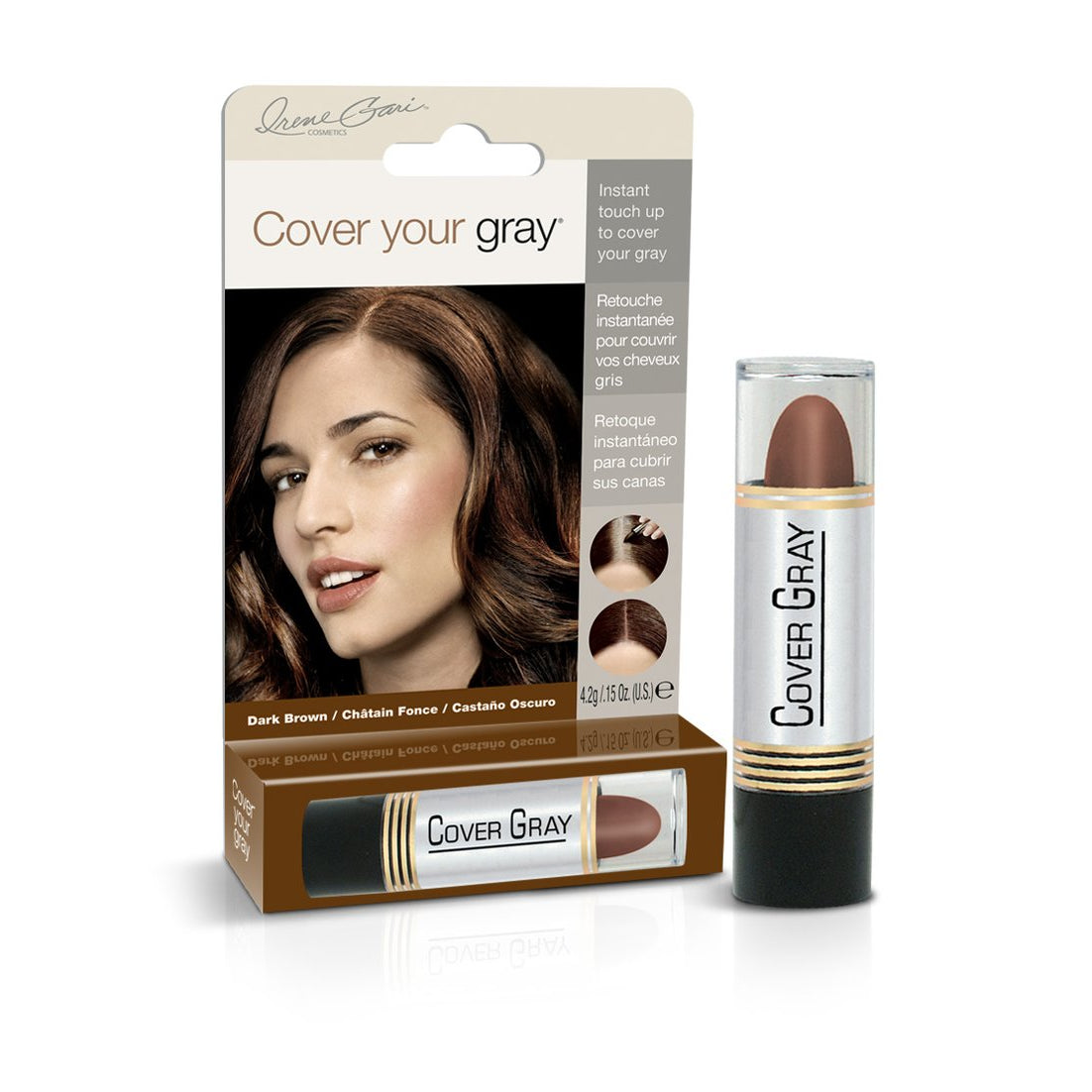 Cover Your Gray Touch Up Stick in Dark Brown, instant grey root cover