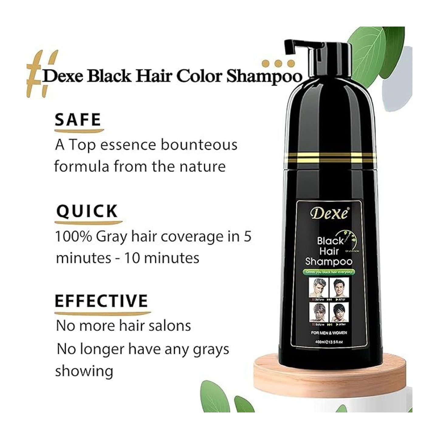 Dexe Black Hair Colour Shampoo 400ml bottle
