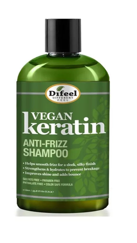 Difeel Vegan Keratin Anti Frizz Shampoo 12oz