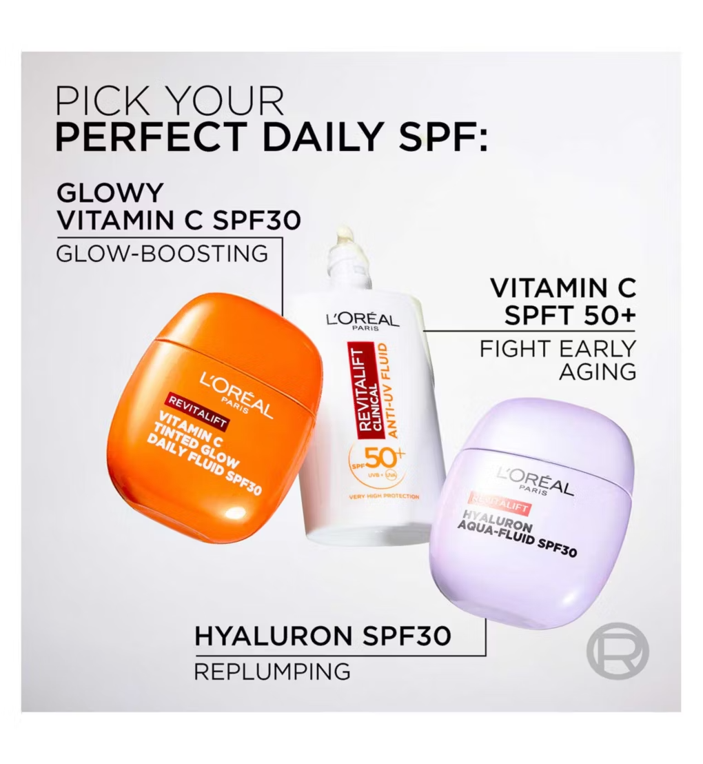 L'Oreal Paris Revitalift Clinical Vitamin C Tinted Glow Daily Fluid SPF30 + Vitamin E, 40ml
