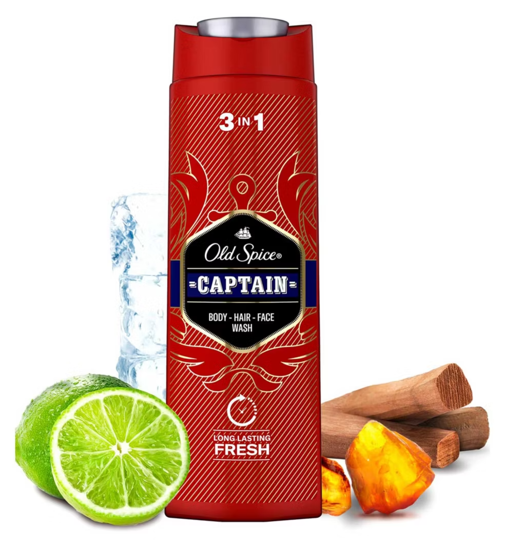 Old Spice 3 In 1 Body, Hair & Face Wash Long Lasting Freshness & Perfume Scent 400ml
