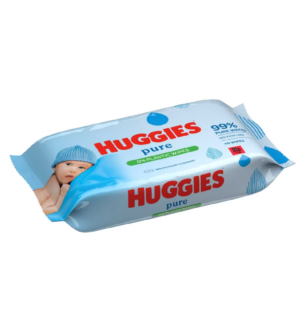 Huggies Pure Baby Wipes 0% Plastic 48s Single Pack