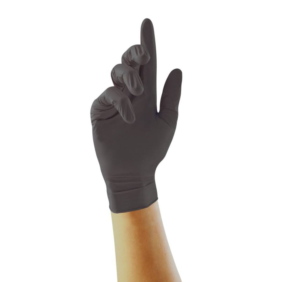 Head Gear Nitrile Gloves Box Of 100 Pcs Black