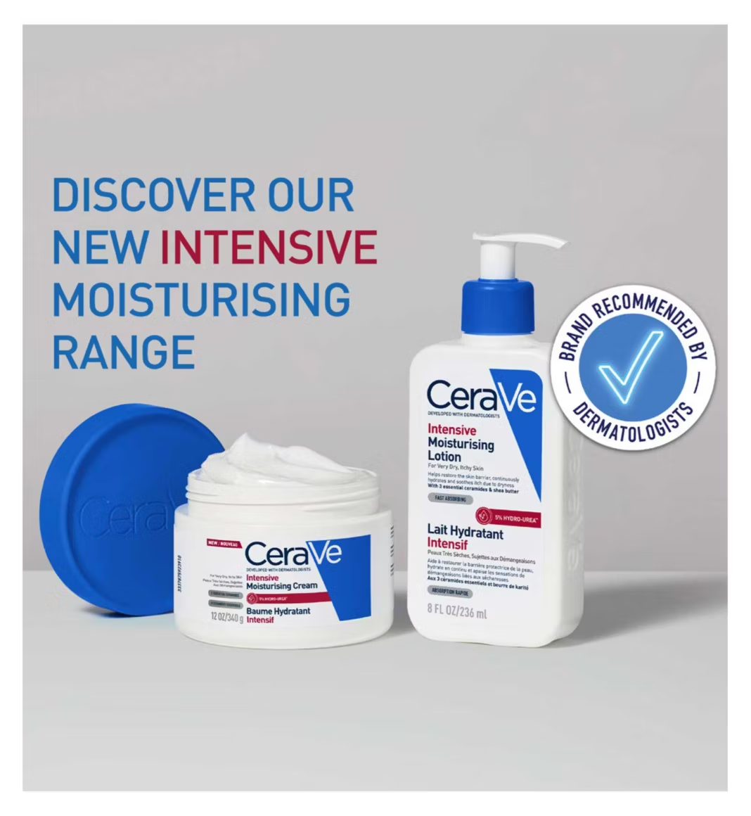 CeraVe Intensive Moisturising Cream for Dry To Very Dry Skin 12oz