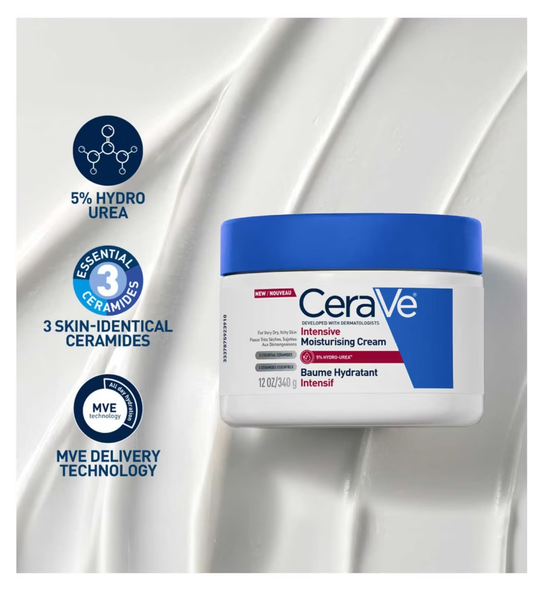 CeraVe Intensive Moisturising Cream for Dry To Very Dry Skin 12oz