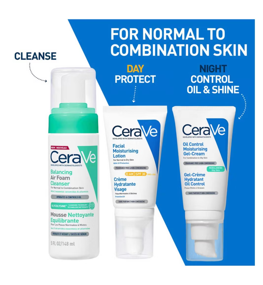 CeraVe Balancing Air Foam Foaming Facial Cleanser for Normal to Combination Skin 148ml