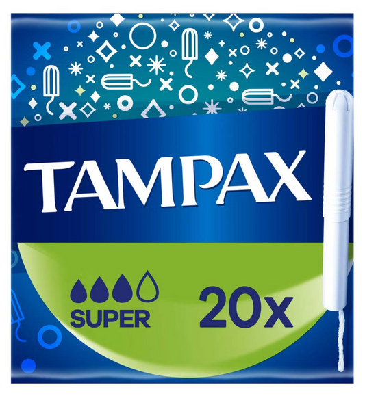 Tampax Super Tampons With Cardboard Applicator 20 Pack