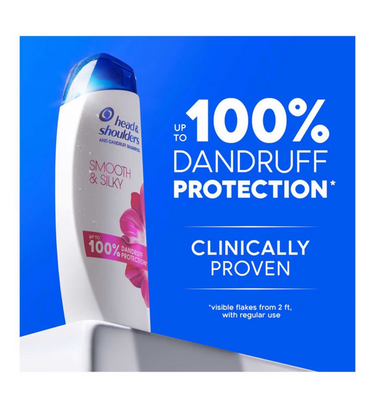 Head & Shoulders Smooth & Silky Anti-Dandruff Shampoo For Frizzy Hair 400ml | CC Hair & Beauty UK