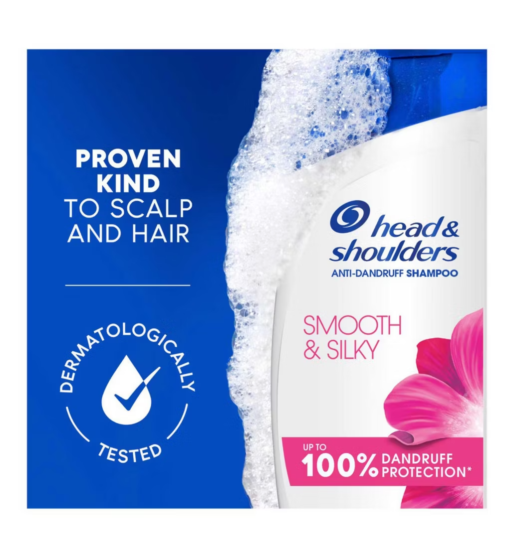 Head & Shoulders Smooth & Silky Anti-Dandruff Shampoo For Frizzy Hair 400ml | CC Hair & Beauty UK