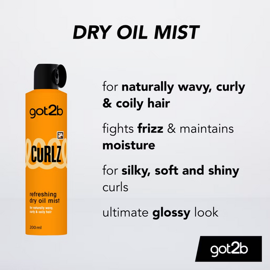 Got2b Curlz Refreshing Dry Oil Mist 200ml