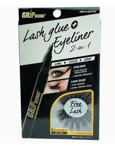 Ebin New York 2 in 1 Lash Glue and Eyeliner Gbea1b Black 6ml