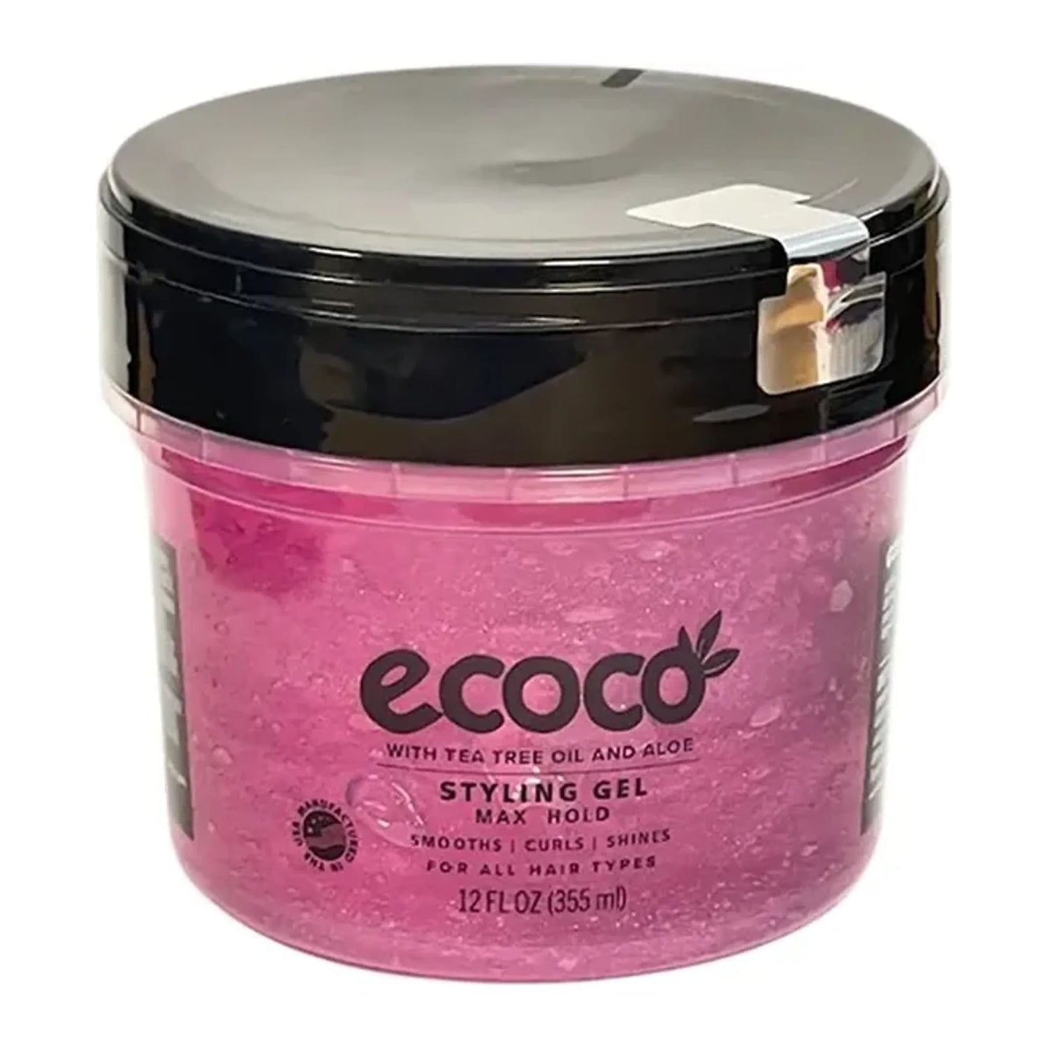 Ecoco Styling Gel Pink Max Hold 355ml pack for strong long-lasting hair styling