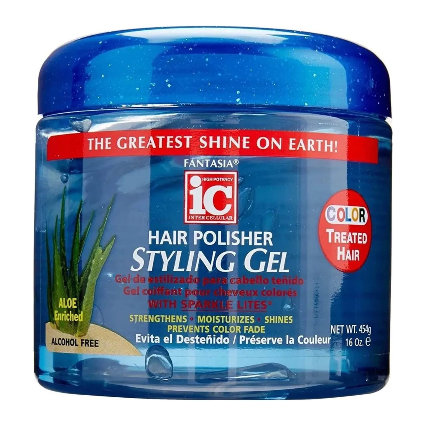 IC Fantasia Hair Polisher Styling Gel with Sparkle Lites 454g tub