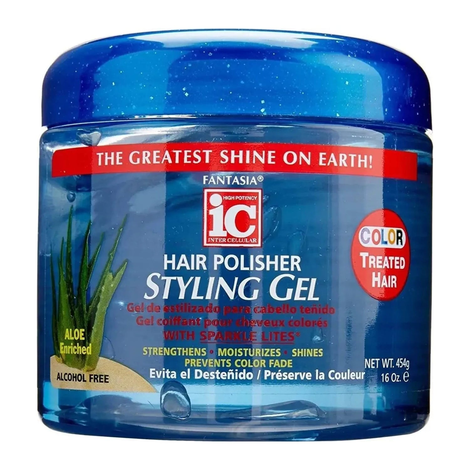 IC Fantasia Hair Polisher Styling Gel with Sparkle Lites 454g tub