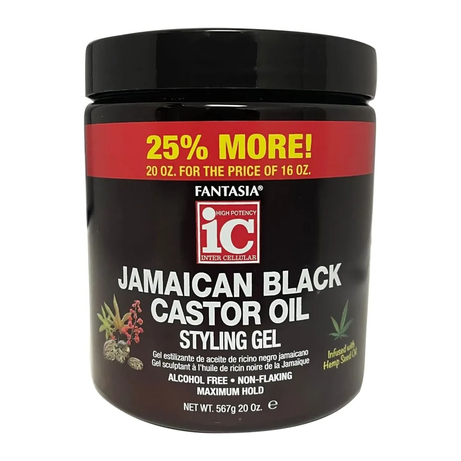 IC Fantasia Jamaican Black Castor Oil Styling Gel 20oz tub