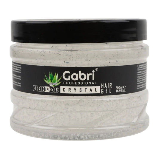Gabri Professional Crystal Hair Gel 500ml with aloe vera for flexible hold and a clear finish