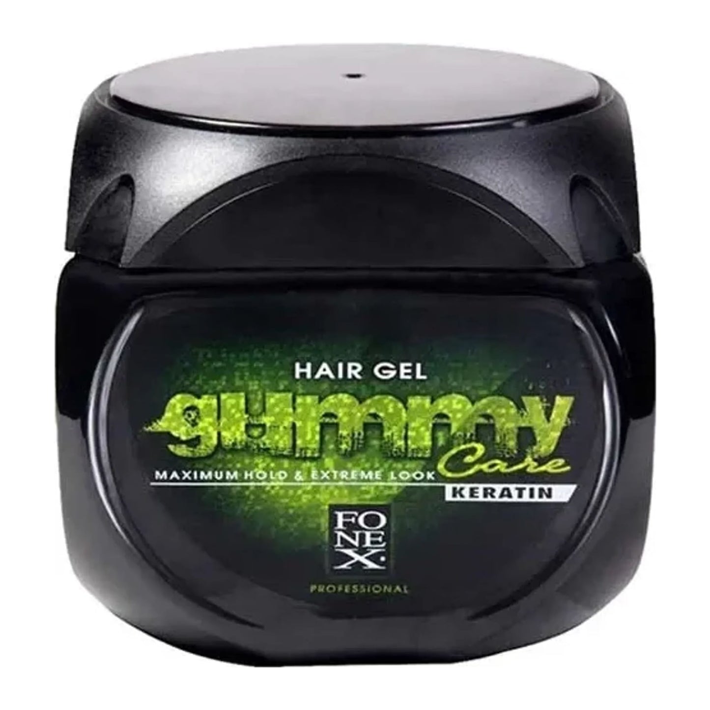 Gummy Professional Keratin Hair Gel 23.5oz tub for strong-hold styling on afro and natural hair