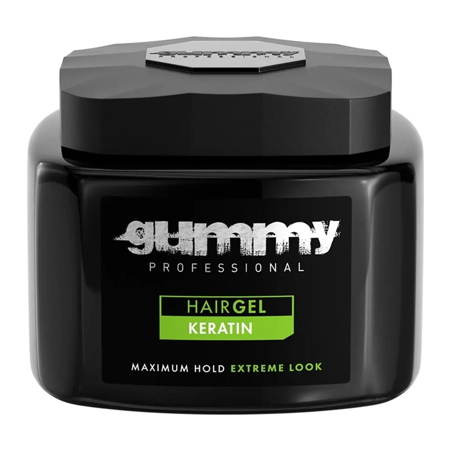 Gummy Professional Keratin Hair Gel 23.5oz tub for strong-hold styling on afro and natural hair