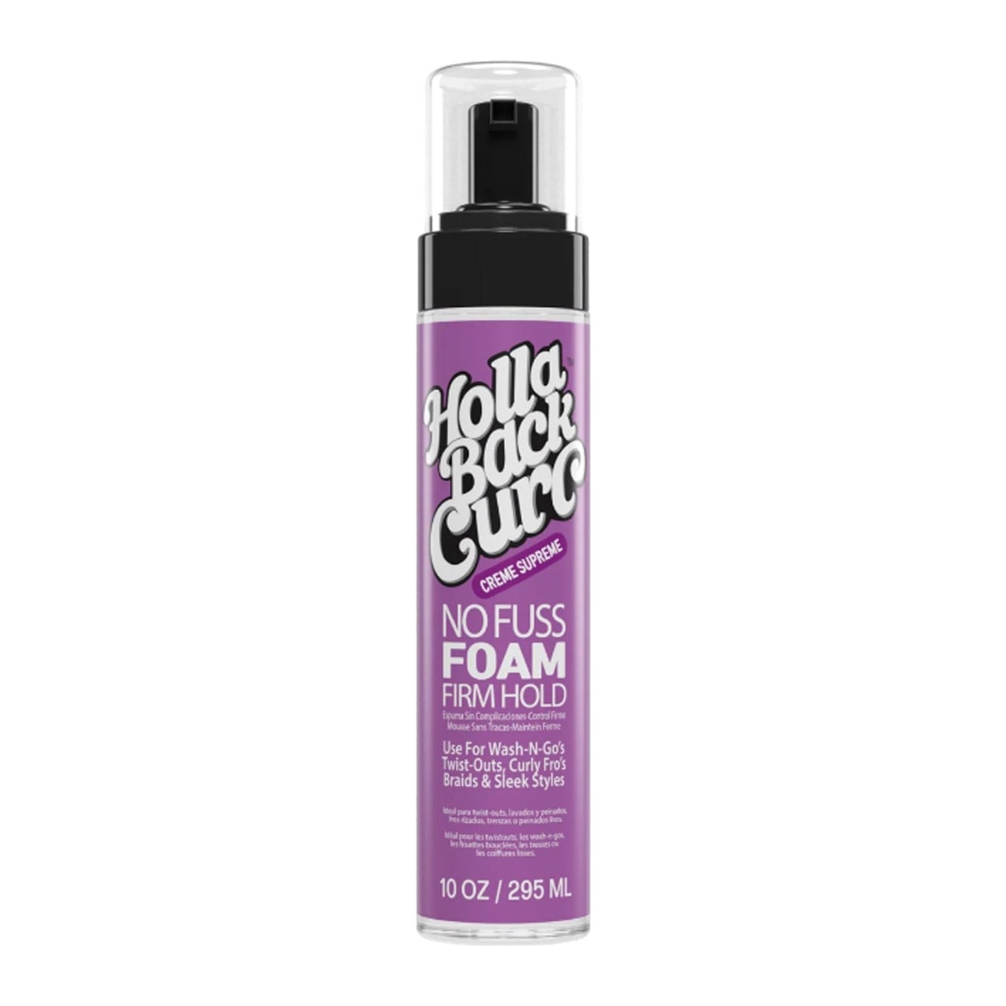 Holla Back Curl No Fuss Firm Hold Foam 10 fl oz pump bottle for curly and textured hair
