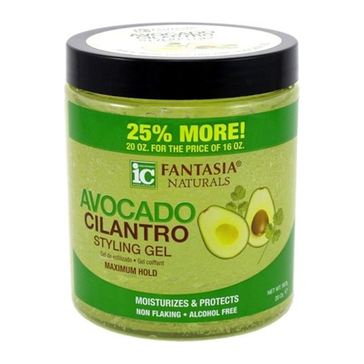 IC Fantasia Avocado Cilantro Maximum Hold Styling Gel 20oz bottle