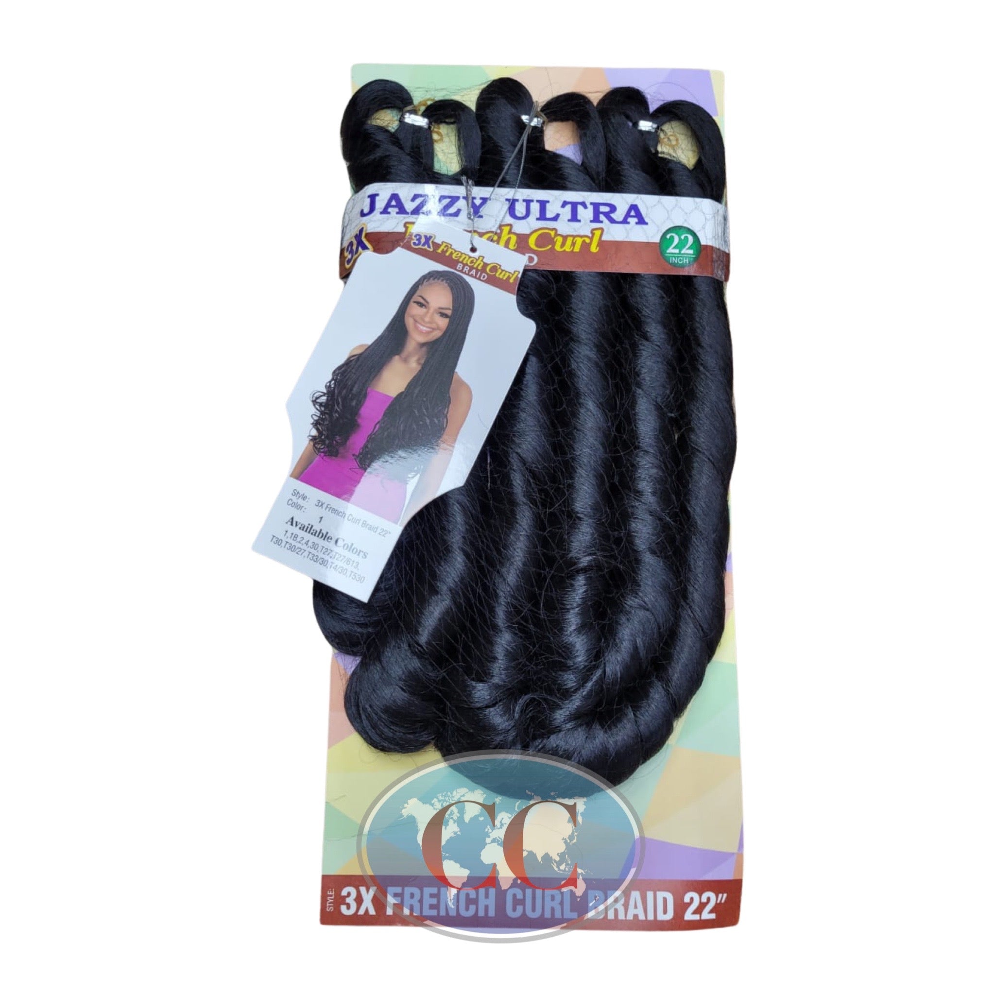 Jazzy Ultra 3D 3X French Curl Braids 22"