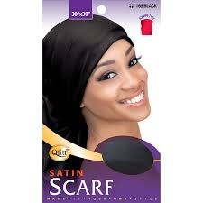 Qfitt Satin Scarf Black 165